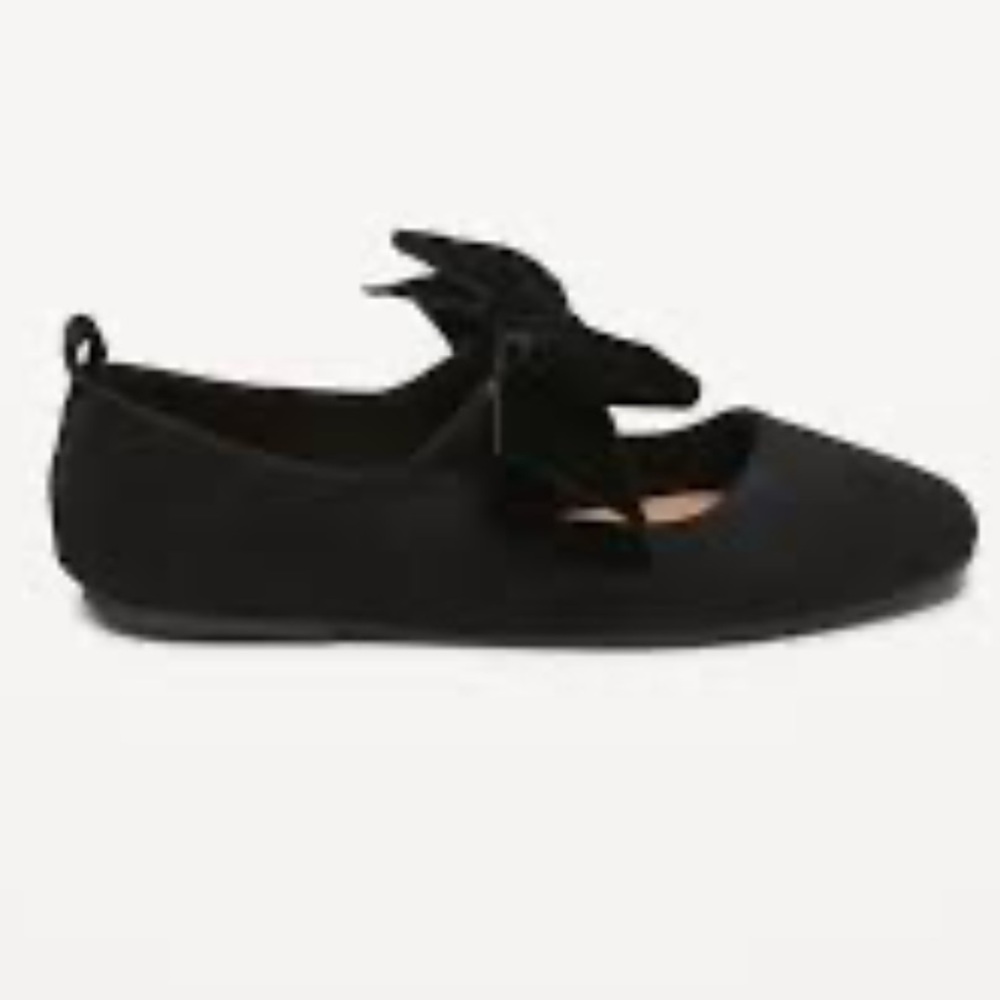 Old Navy Girl’s Black ballet Flats Mary Jane’s with big velvet Bow 5 big kids - Picture 2 of 14